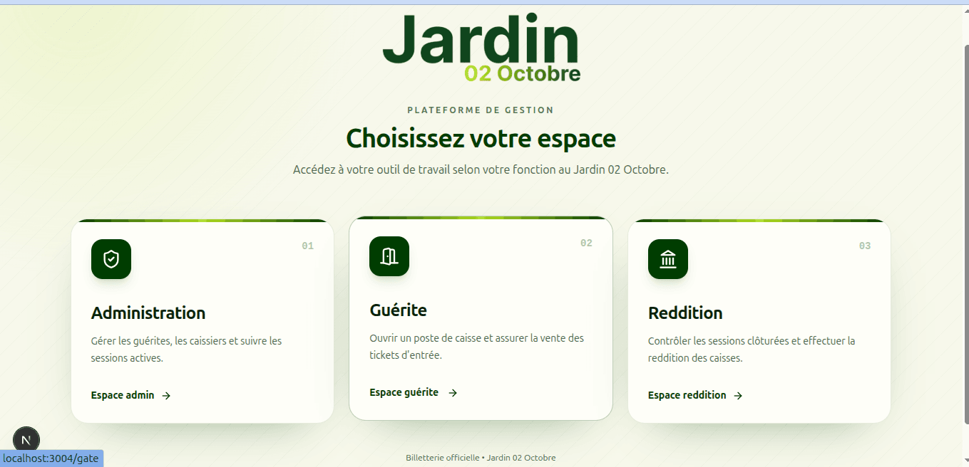 Application de gestion du Jardin du 2-Octobre
